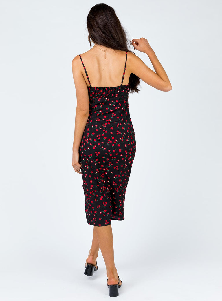 Noda Midi Dress Black/Red